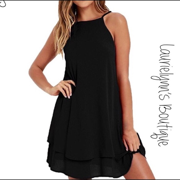 Laurielynn’s Boutique Dresses & Skirts - Gorgeous layered, black, slip dress. Fully lined.